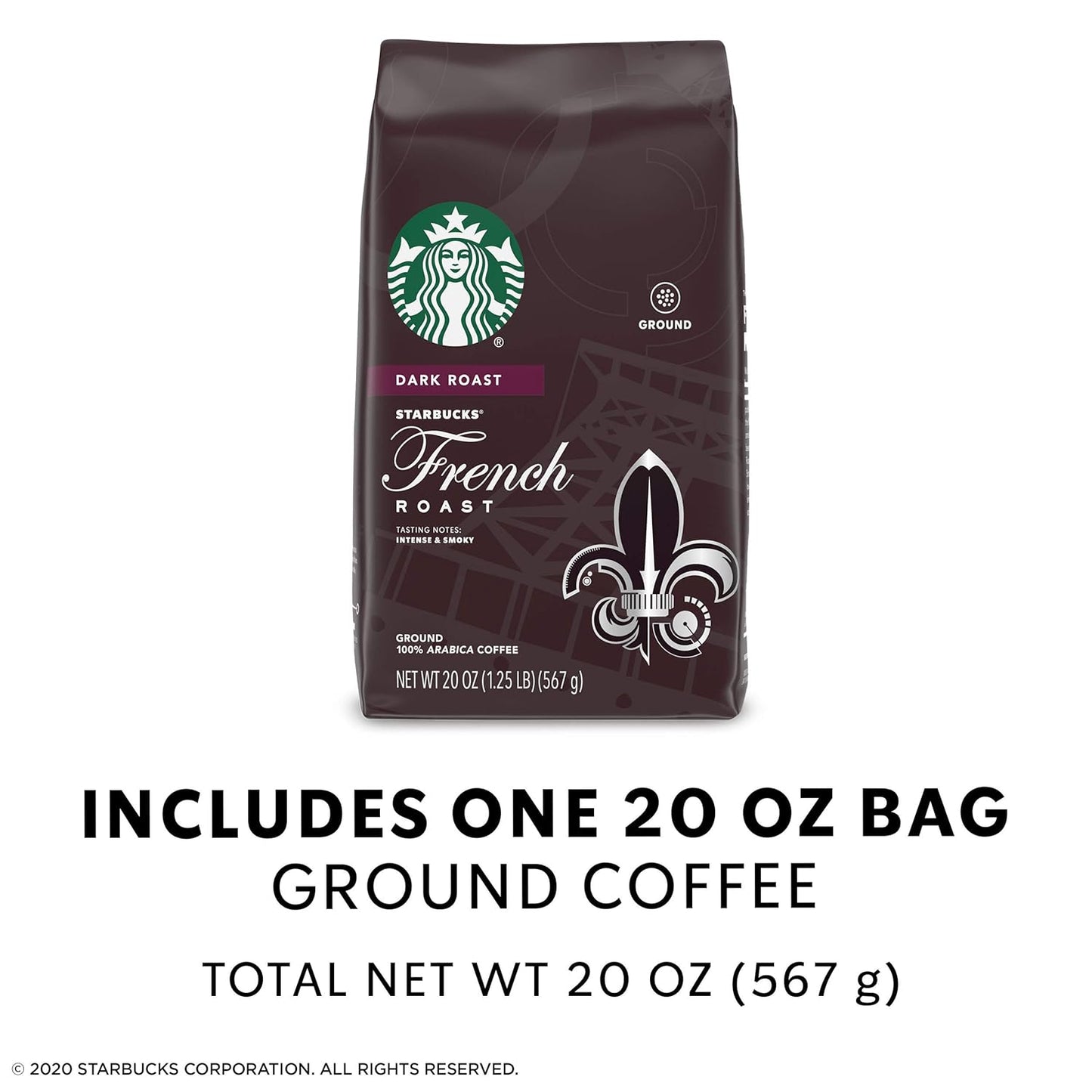 Starbucks Ground Coffee, Dark Roast Coffee, Caffè Verona, 100% Arabica, 1 bag (28 oz)
