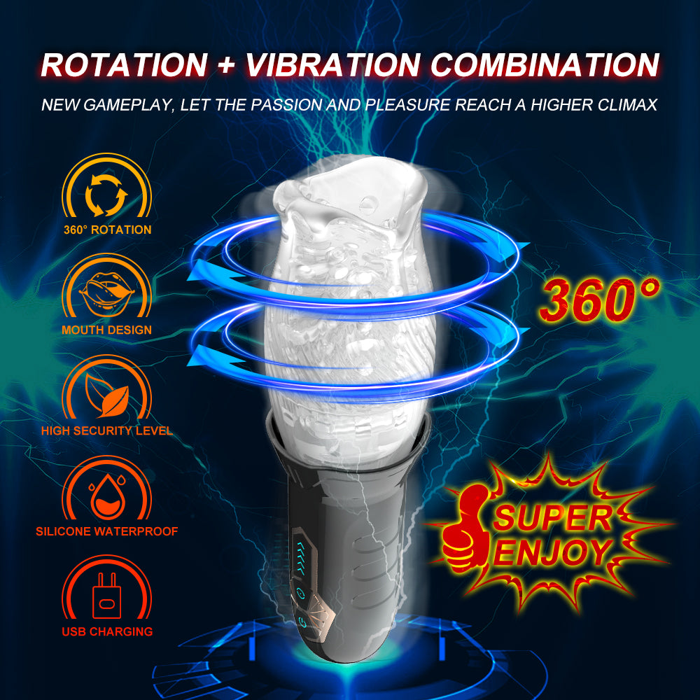 Rotating Male Masturbator Sucking Vibration Glans Trainer