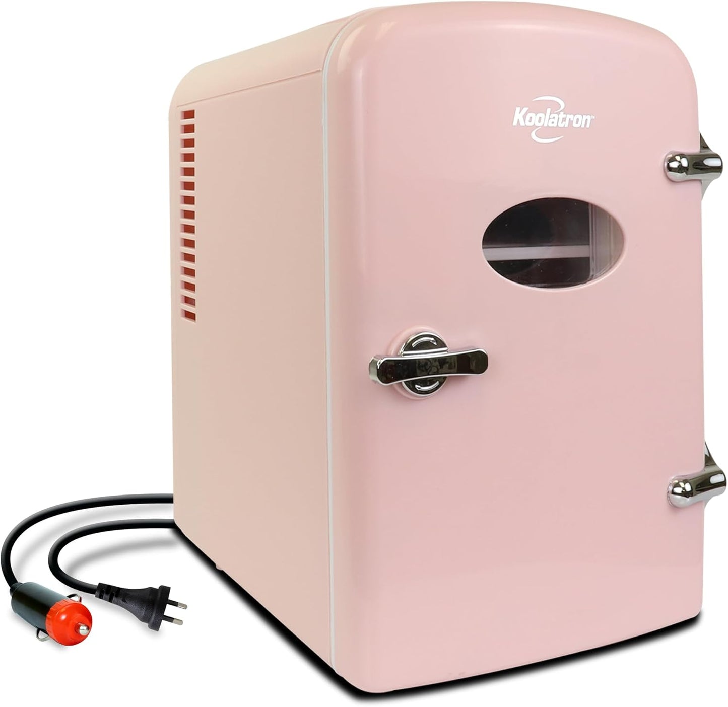 Coca-Cola Classic Coke Bottle 4L Mini Fridge w/ 12V DC and 110V AC Cords, 6 Can Portable Cooler, Personal Travel Refrigerator for Snacks Lunch Drinks Cosmetics, Desk Home Office Dorm, Red