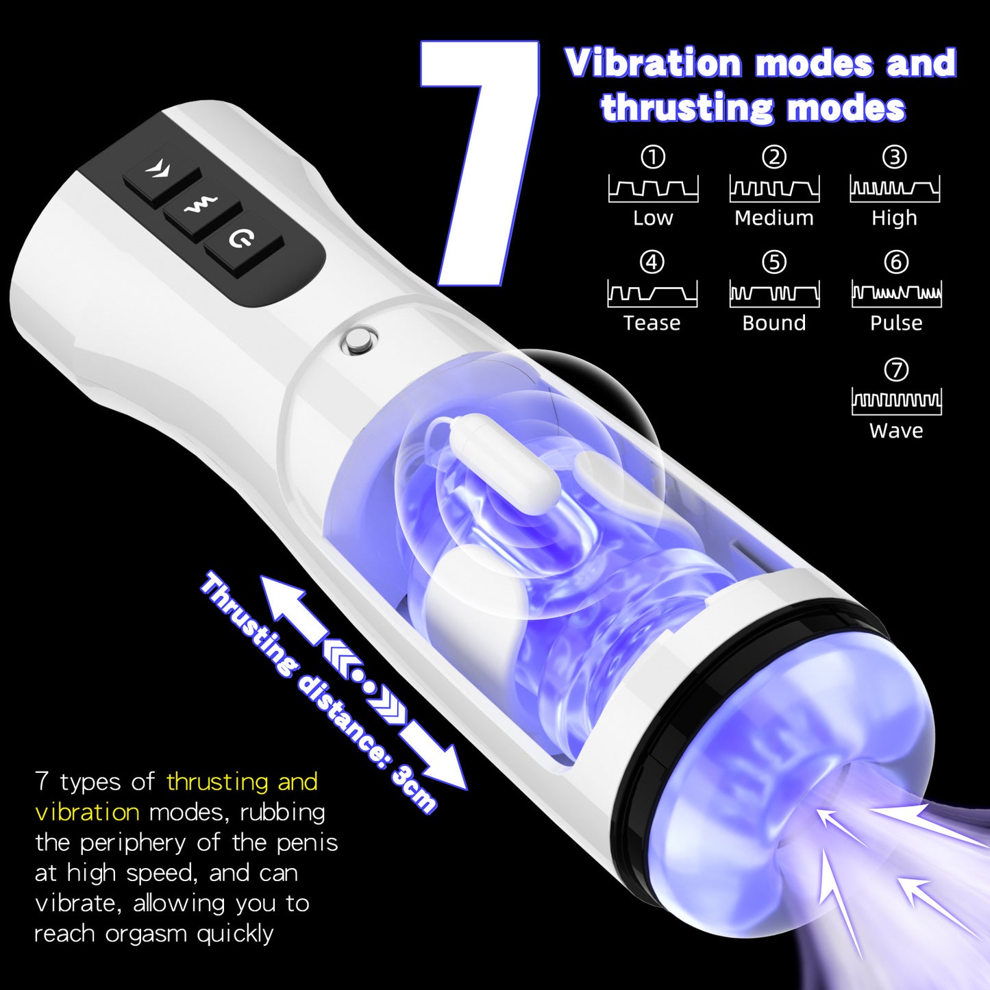 Buff - Waterproof Telescopic Sucking Vibration Masturbation Cup With Wearable Panty