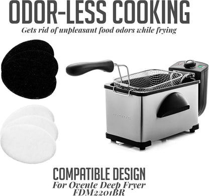 OVENTE Electric Deep Fryer 2 Liter Capacity, 1500 Watt Lid with Viewing Window and Odor Filter, Adjustable Temperature, Removable Frying Basket and Easy to Clean Stainless Steel Body, Silver FDM2201BR