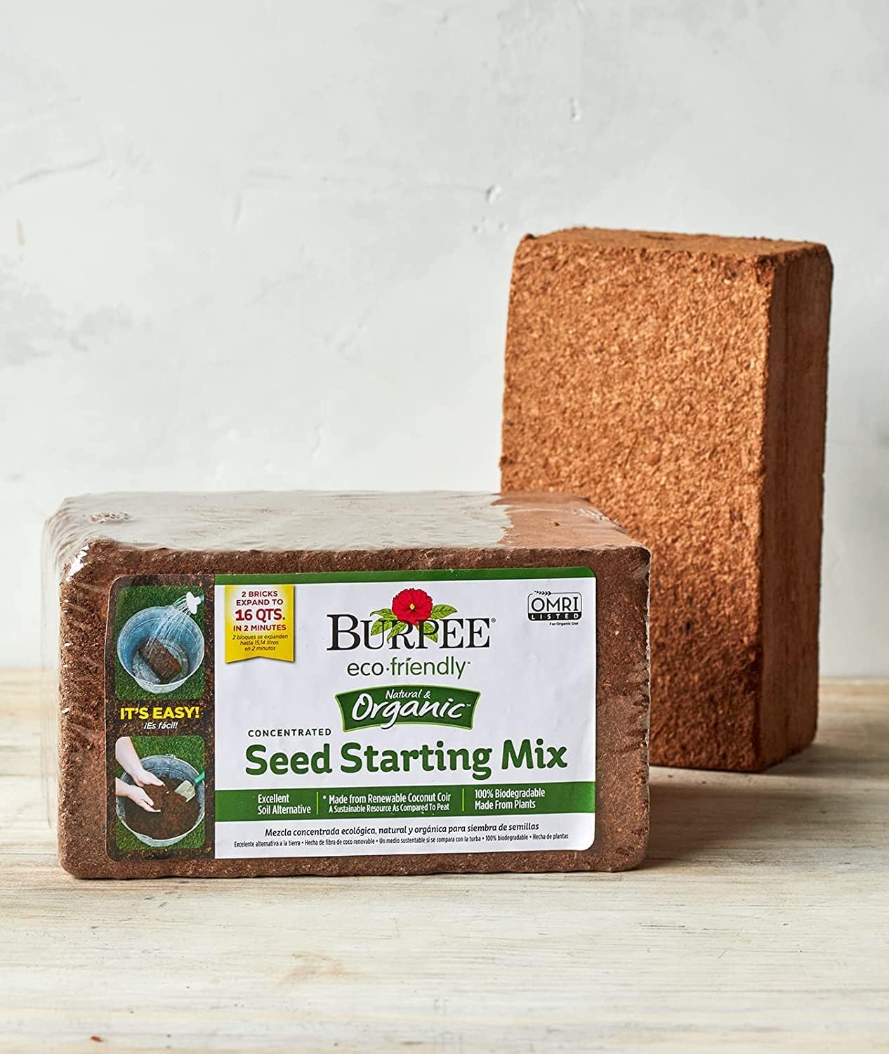 Natural & Organic Garden Coir, 8 quart, (1 Pack)