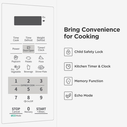 Comfee EM720CPL-PMB Countertop Microwave Oven with Sound On/Off, ECO Mode and Easy One-Touch Buttons, 0.7 Cu Ft, Black
