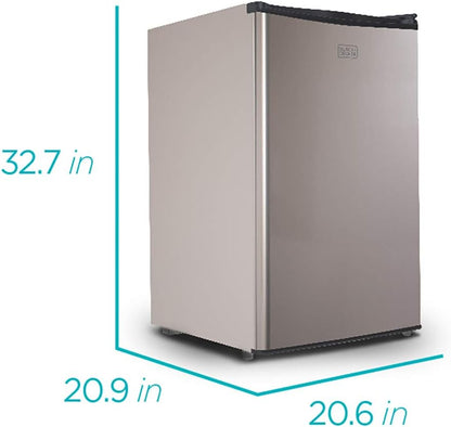 BLACK+DECKER BCRK17B Compact Refrigerator Energy Star Single Door Mini Fridge with Freezer, 1.7 Cubic Feet, Black