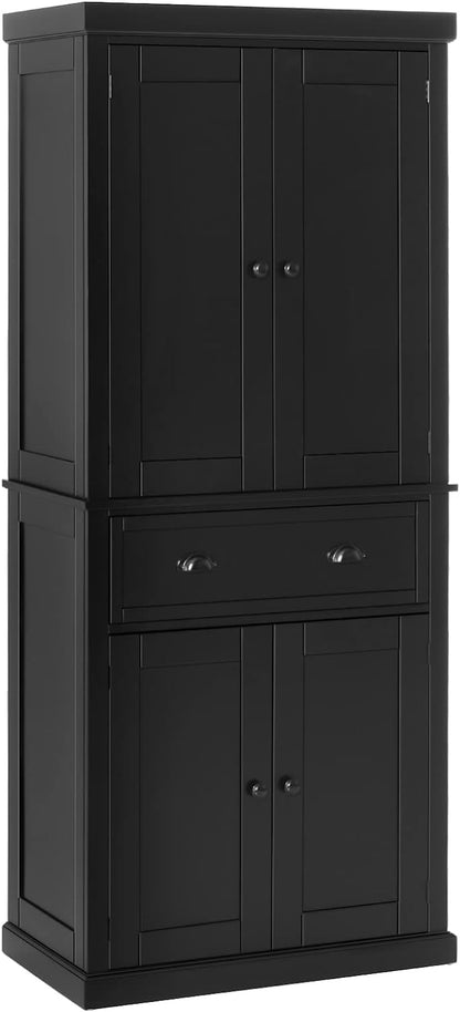 HOMCOM 72" Traditional Freestanding Kitchen Pantry Cupboard with 2 Cabinet