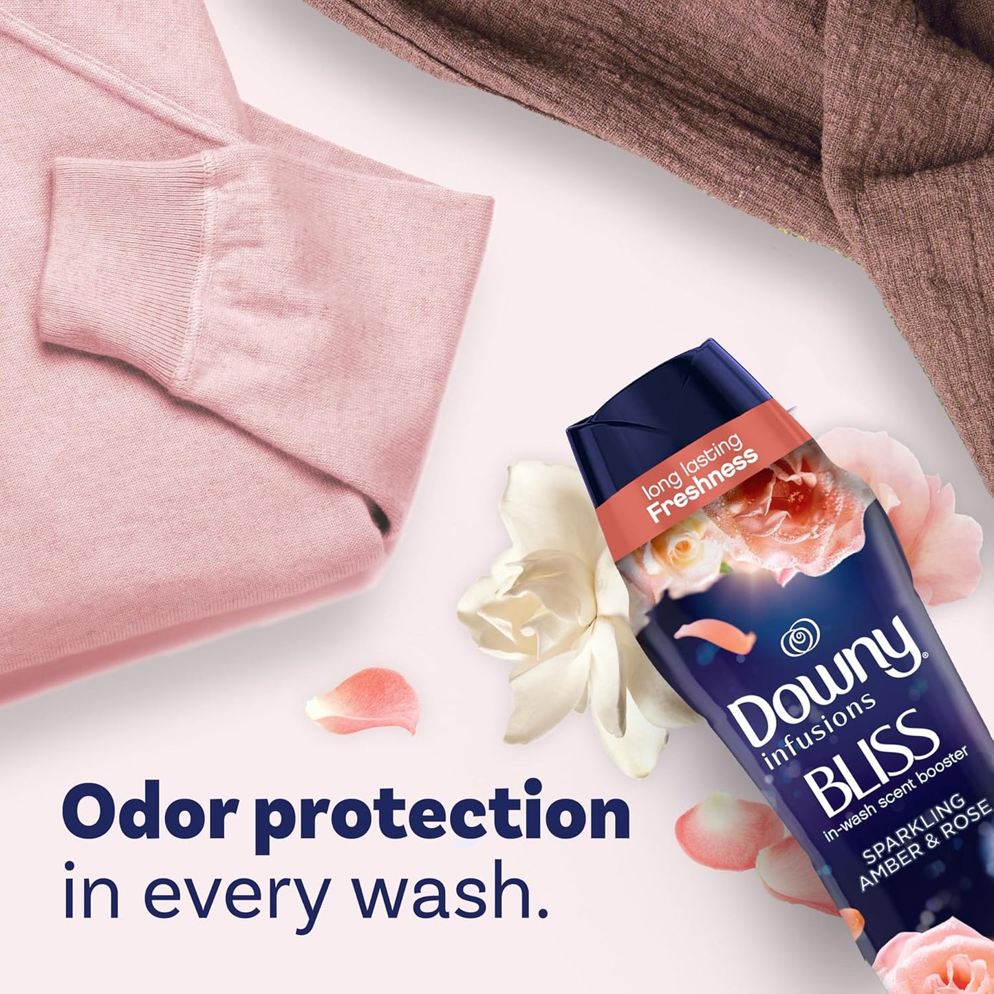Downy Infusions In Wash Scent Booster Beads, CALM, Soothing Lavender and Vanilla Bean Scent, 24 oz Laundry Beads