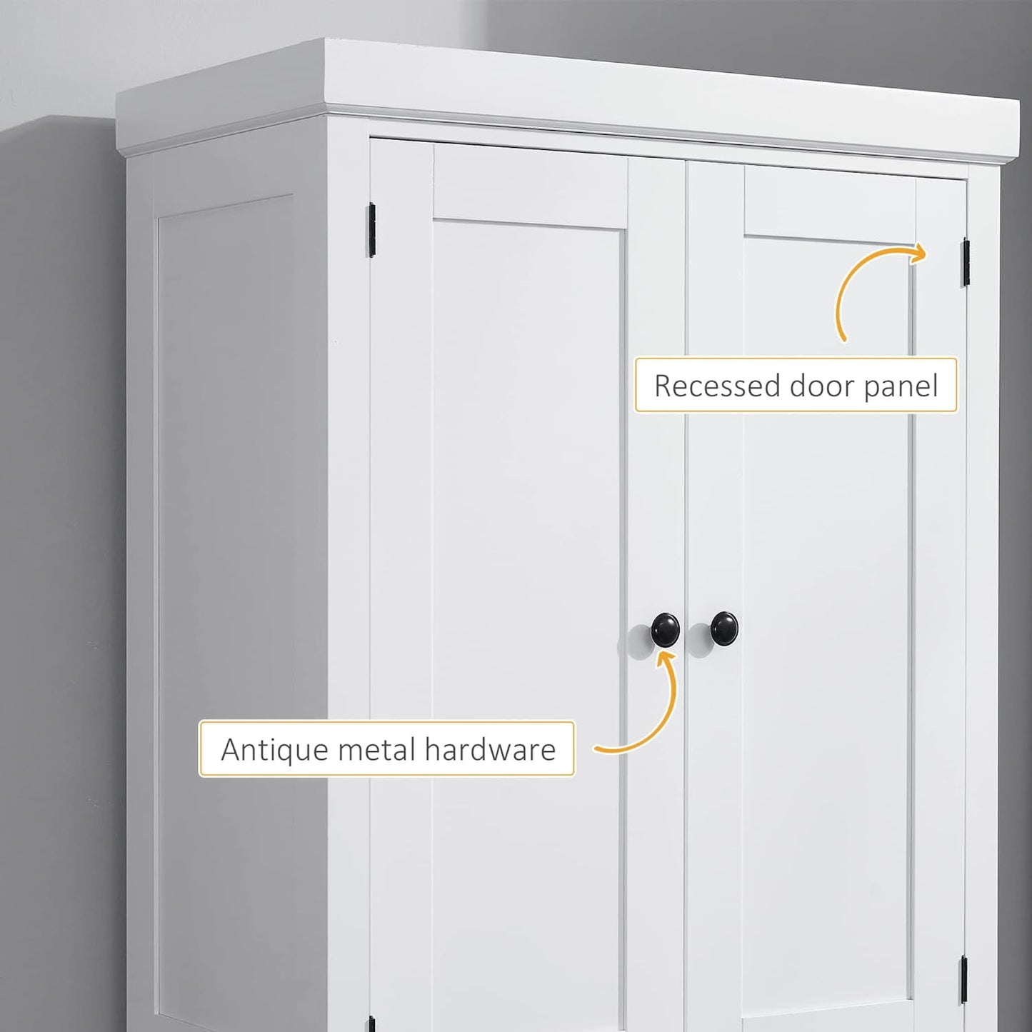 HOMCOM 72" Traditional Freestanding Kitchen Pantry Cupboard with 2 Cabinet