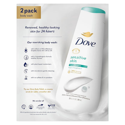 Dove Hypoallergenic Body Wash To Moisturize Sensitive Skin Body Wash For Sensitive Skin Sulfate And Paraben Free 34oz