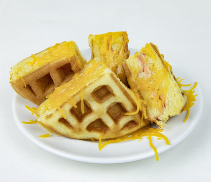 Nostalgia MyMini Cars and Trucks Shape Electric Waffle Maker, 5-Inch Non-Stick Griddle for Waffles, Hash Browns, Eggs, and More, Yellow