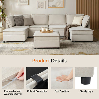 Victoria 8-Seater Soft Sectional Sofa with Storage