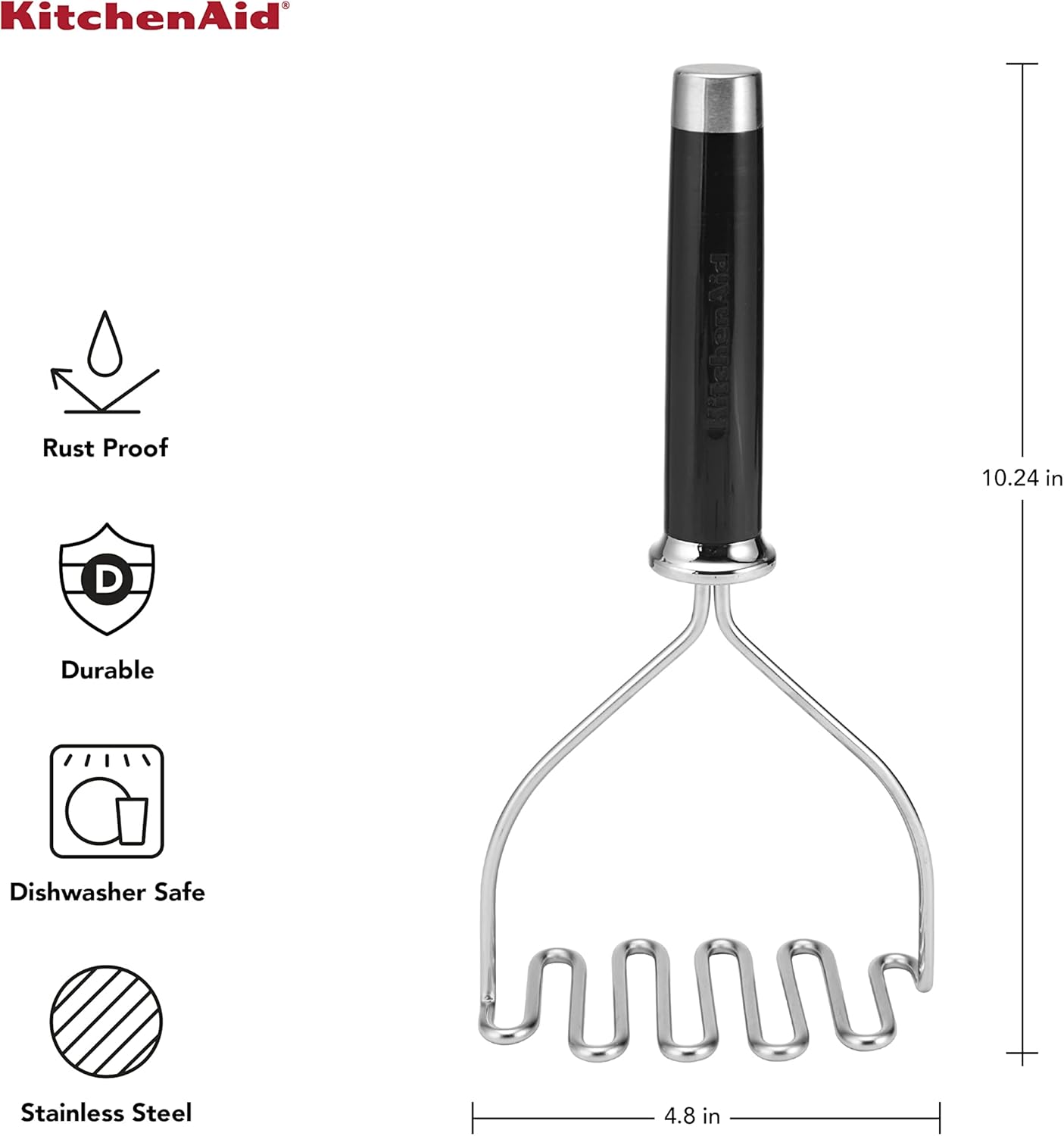 KitchenAid Classic Pizza Wheel with Sharp Blade For Cutting Through Crusts, Pies and More, Built In Finger Guard for Safety and Comfort Grip to Protect Fingers, Dishwasher Safe, 9-Inch, Black