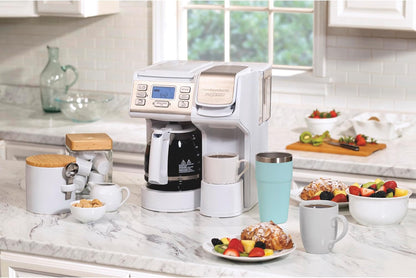 Hamilton Beach FlexBrew Trio 2-Way Coffee Maker, Compatible with K-Cup Pods or Grounds, Combo, Single Serve & Full 12c Pot, Black - Fast Brewing (49902)