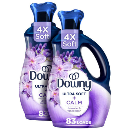 Downy Infusions Laundry Fabric Softener Liquid, CALM, Lavender and Vanilla Bean Scent, 56 fl oz (Pack of 2)