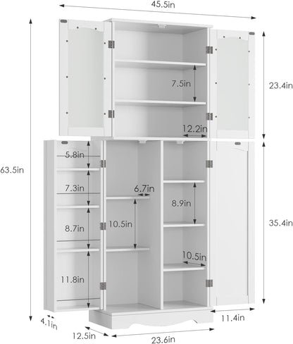 HORSTORS 64" Kitchen Pantry Cabinet