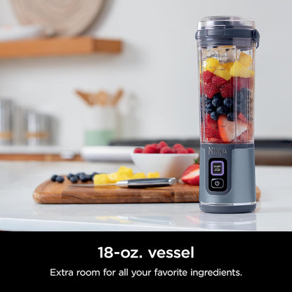 Ninja BC151BK Blast Portable Blender, Cordless, 18oz. Vessel, Personal Blender-for Shakes & Smoothies, BPA Free, Leakproof-Lid & Sip Spout, USB-C Rechargeable, Dishwasher Safe Parts, Black