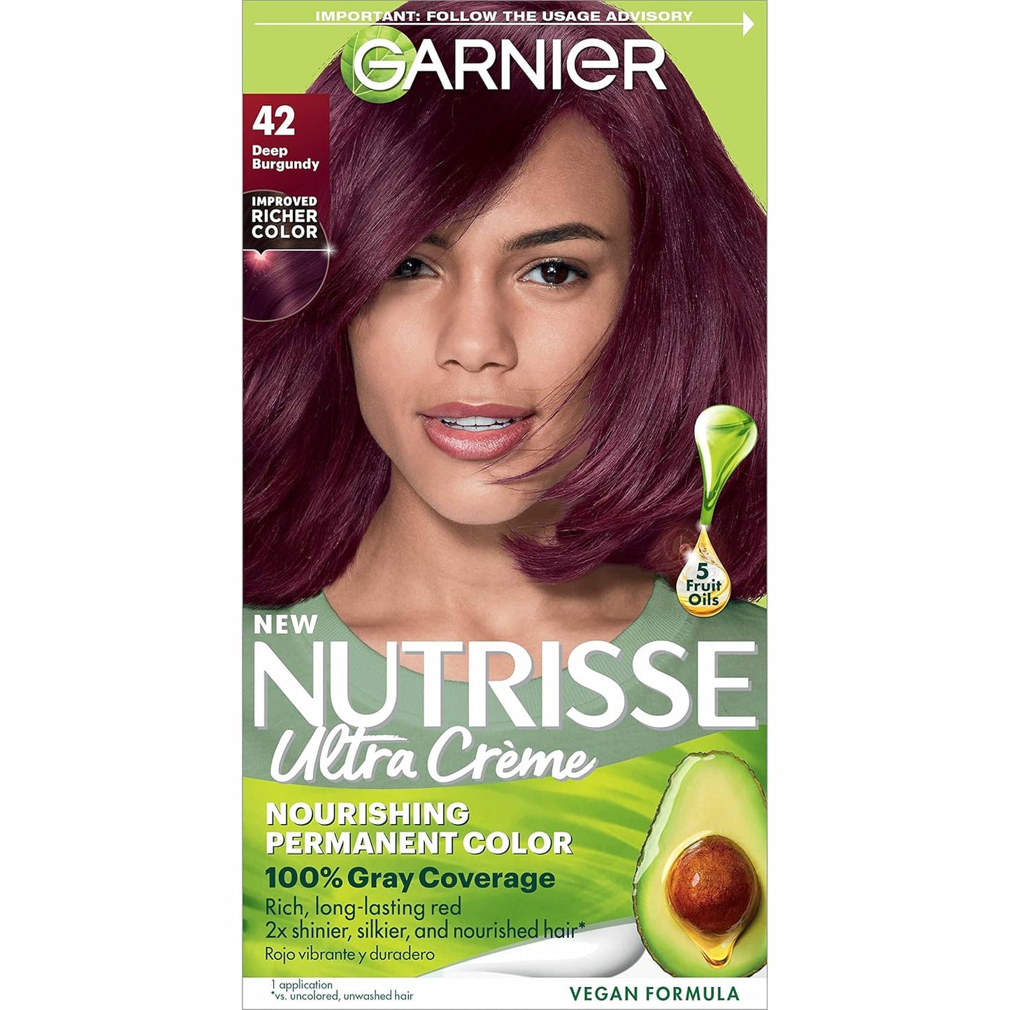 Garnier Hair Color Nutrisse Nourishing Creme, 40 Dark Brown (Dark Chocolate) Permanent Hair Dye, 1 Count (Packaging May Vary)