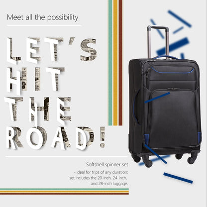 Luggage 3 Piece Set Suitcase Spinner Softshell lightweight