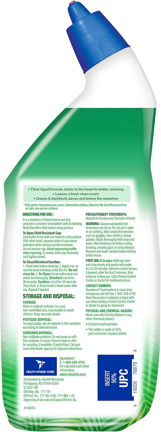 Lysol Cling Gel Toilet Bowl Cleaner, Country Scent, 24 Fl Oz (Pack of 3)