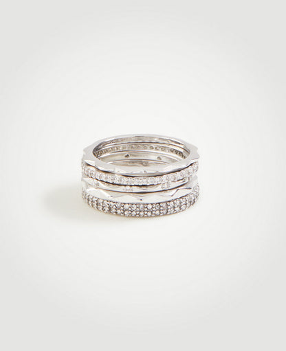 Crystal Stacked Ring Set
