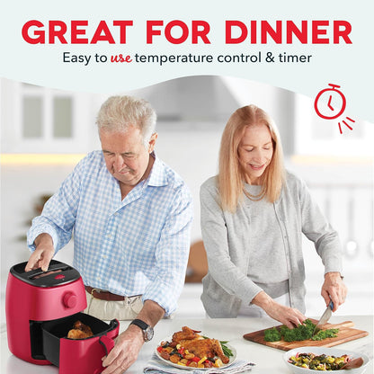 DASH Tasti-Crisp™ Electric Air Fryer Oven, 2.6 Qt., Aqua – Compact Air Fryer for Healthier Food in Minutes, Ideal for Small Spaces - Auto Shut Off, Analog, 1000-Watt