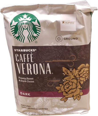 Starbucks Ground Coffee, Dark Roast Coffee, Caffè Verona, 100% Arabica, 1 bag (28 oz)