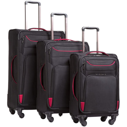 Luggage 3 Piece Set Suitcase Spinner Softshell lightweight