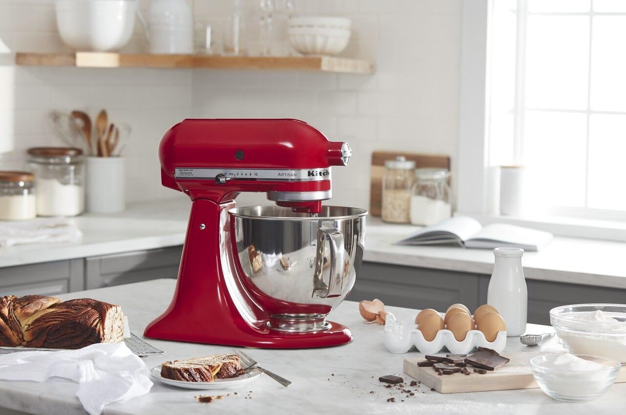 KitchenAid Artisan Series 5 Quart Tilt Head Stand Mixer with Pouring Shield KSM150PS, Removable bowl, Aqua Sky