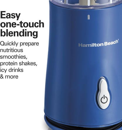 Hamilton Beach Portable Blender for Shakes and Smoothies with 14 Oz BPA Free Travel Cup and Lid, Durable Stainless Steel Blades for Powerful Blending Performance, Raspberry (51131)