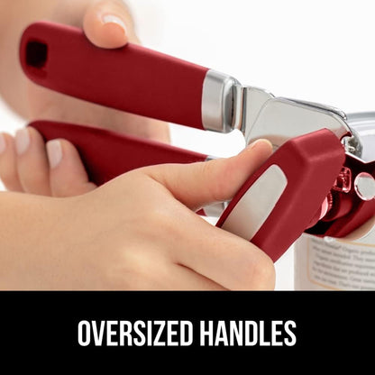 The Original Gorilla Grip Heavy Duty Stainless Steel Smooth Edge Manual Can Opener and Bottle Openers, Soft Handle, Rust Proof Oversized Handheld Easy Turn Knob, Multifunctional Kitchen Tool, Black