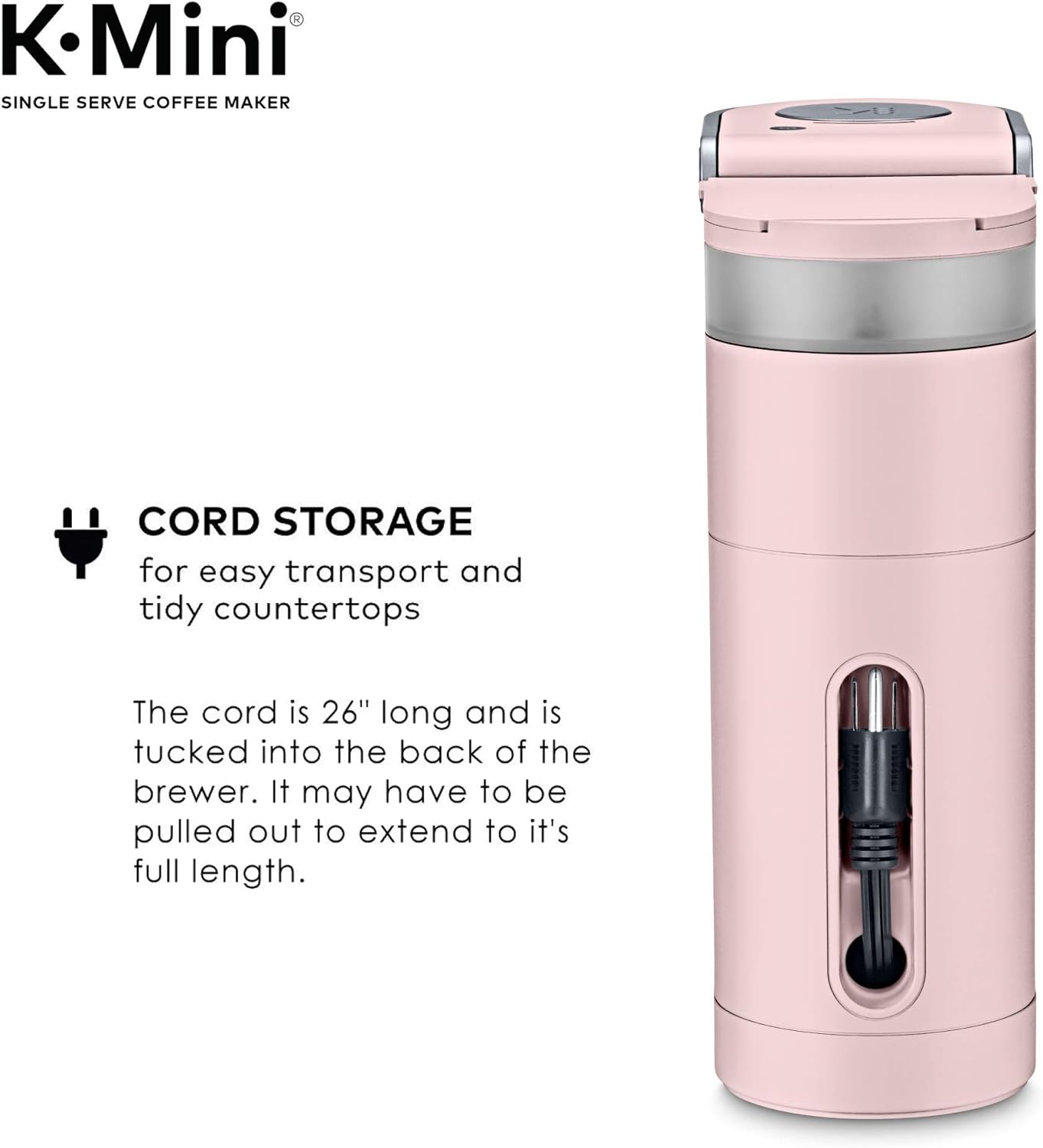 Keurig K-Mini Single Serve K-Cup Pod Coffee Maker, 6 to 12oz Brew size, with Cord Storage, Perfect for Small Spaces, Black
