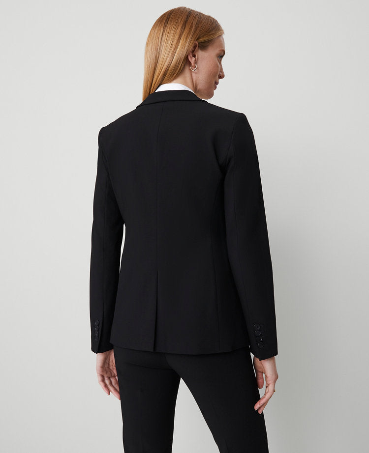 The Long One-Button Blazer in Bi-Stretch