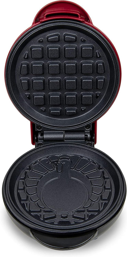 Nostalgia MyMini Cars and Trucks Shape Electric Waffle Maker, 5-Inch Non-Stick Griddle for Waffles, Hash Browns, Eggs, and More, Yellow