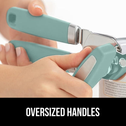 The Original Gorilla Grip Heavy Duty Stainless Steel Smooth Edge Manual Can Opener and Bottle Openers, Soft Handle, Rust Proof Oversized Handheld Easy Turn Knob, Multifunctional Kitchen Tool, Black