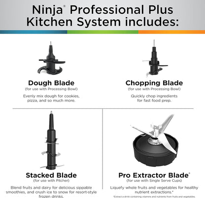 Ninja BN701 Professional Plus Blender, 1400 Peak Watts, 3 Functions for Smoothies, Frozen Drinks & Ice Cream with Auto IQ, 72-oz.* Total Crushing Pitcher & Lid, Dark Grey