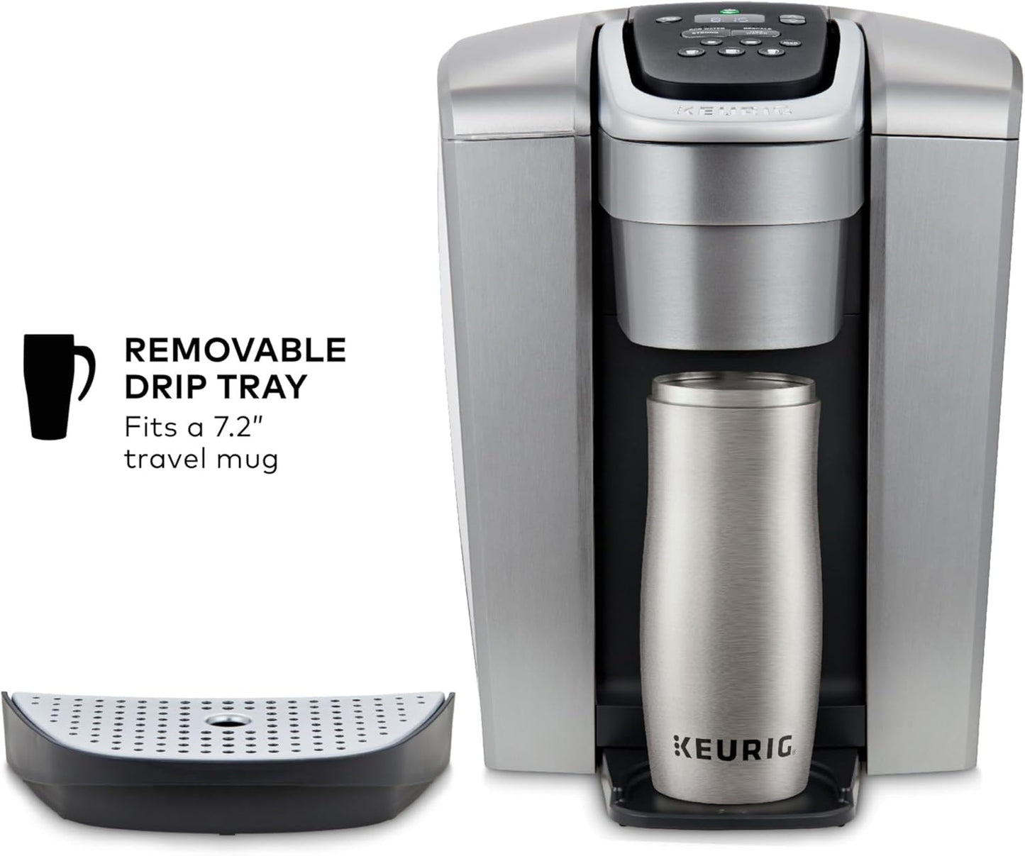 Keurig K-Elite Single Serve K-Cup Pod Coffee Maker, with Strength and Temperature Control, Iced Coffee Capability, 8 to 12oz Brew Size, Programmable, Brushed Slate