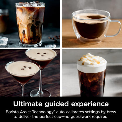 Ninja Espresso Machine, Luxe Café Premier Series, Drip Coffee Maker and Rapid Cold Brew, Integrated Grinder, Assisted Tamper, Hands-Free Frother, for Cappuccinos and Lattes, Dairy or Non-Dairy, ES601