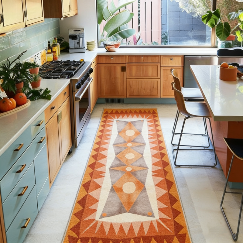 Vintage Sunset Washable Runner Rug