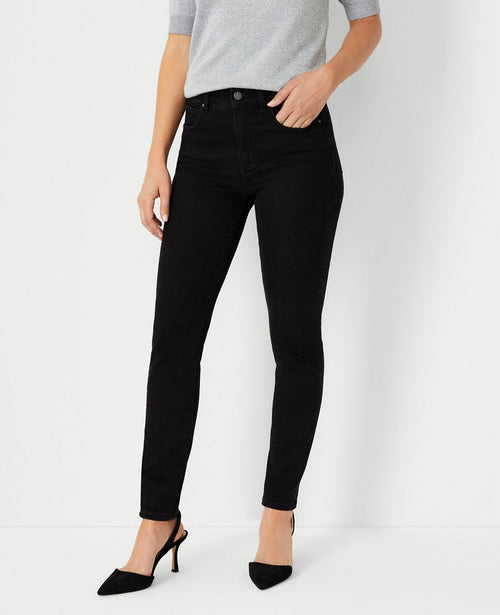 Tall Mid Rise Skinny Jeans in Jet Black Wash