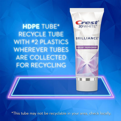 Crest 3D White Advanced Luminous Mint Teeth Whitening Toothpaste, 3.7 oz Pack of 4 - Helps Remove Surface Stains, Whitens Teeth, Strengthens Tooth Enamel, Protects Against Cavities