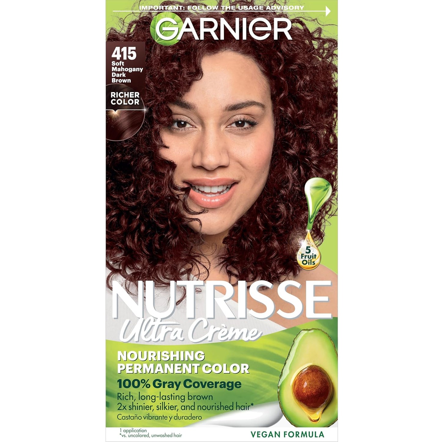 Garnier Hair Color Nutrisse Nourishing Creme, 40 Dark Brown (Dark Chocolate) Permanent Hair Dye, 1 Count (Packaging May Vary)