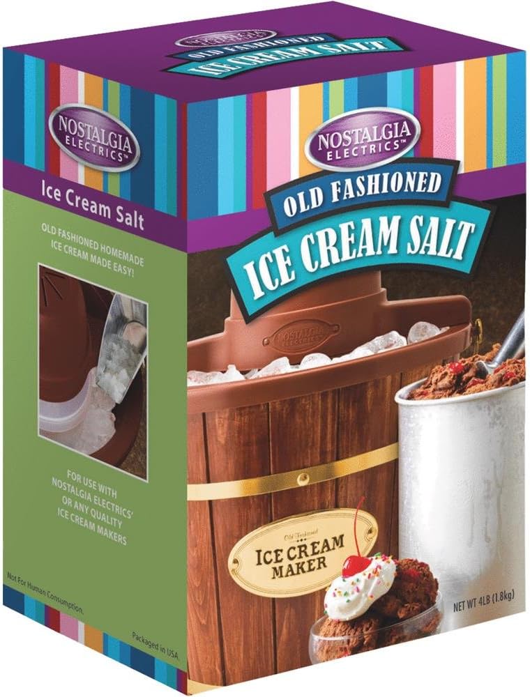 Nostalgia Electric Ice Cream Maker - Old Fashioned Soft Serve Ice Cream Machine Makes Frozen Yogurt or Gelato in Minutes - Fun Kitchen Appliance - Vintage Wooden Style - Light Wood - 4 Quart