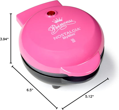 Nostalgia MyMini Cars and Trucks Shape Electric Waffle Maker, 5-Inch Non-Stick Griddle for Waffles, Hash Browns, Eggs, and More, Yellow