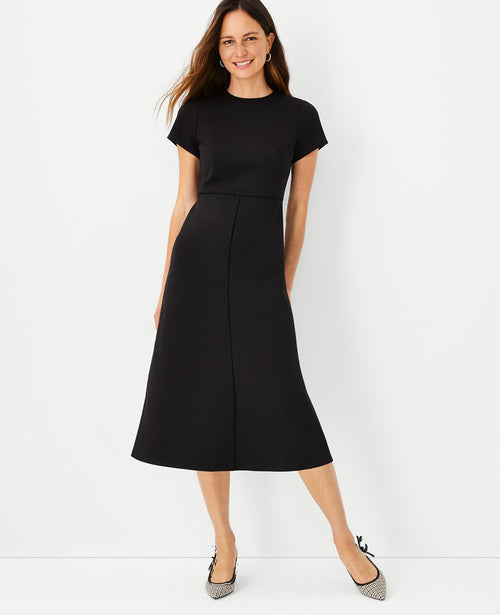 The Petite Midi Flare Dress in Double Knit