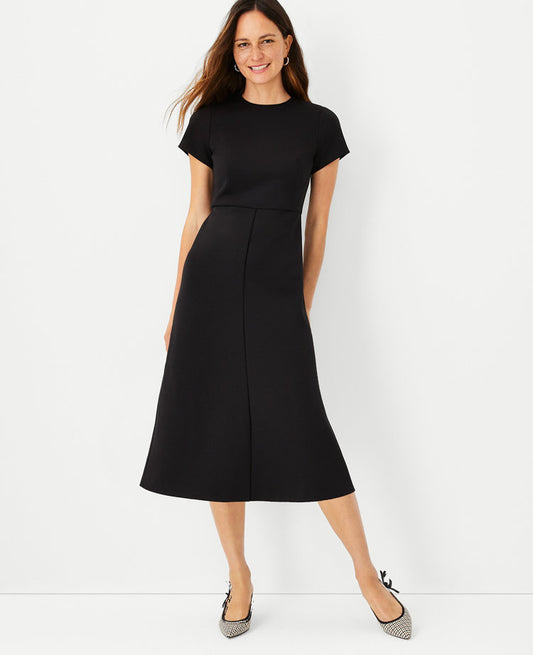 The Petite Midi Flare Dress in Double Knit