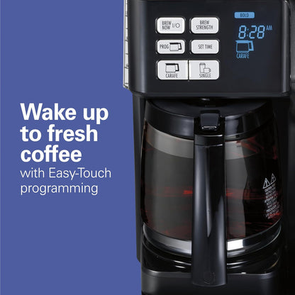Hamilton Beach FlexBrew Trio 2-Way Coffee Maker, Compatible with K-Cup Pods or Grounds, Combo, Single Serve & Full 12c Pot, Black - Fast Brewing (49902)