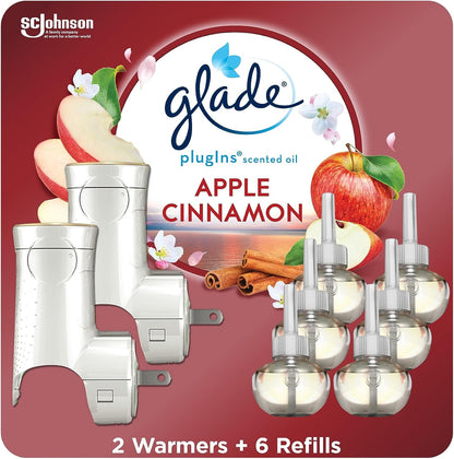 Glade PlugIns Air Freshener Starter Kit, Scented and Essential Oils for Home and Bathroom, Clean Linen, 4.02 Fl Oz, 2 Warmers and 6 Refills