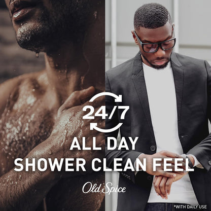 Old Spice Body Wash for Men, 24/7 Shower Fresh with Lasting Scent, Red Collection, Swagger with Cedarwood Scent, 24 fl oz (Pack of 2)