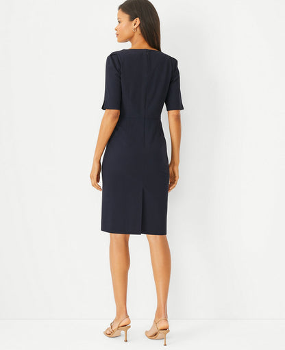 The Petite Square Neck Sheath Dress in Seasonless Stretch