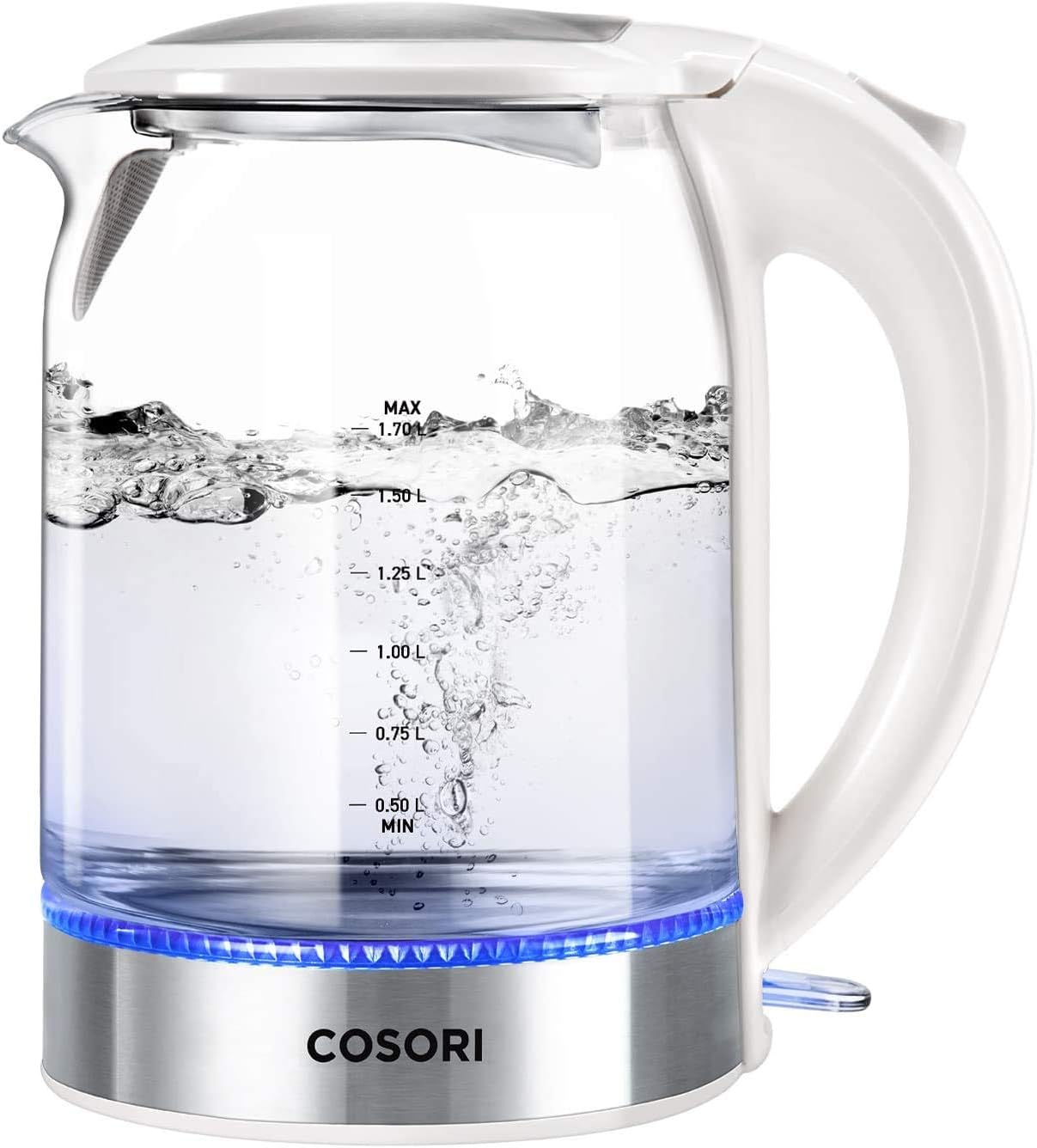 COSORI Electric Kettle, No Plastic Contact with Water, 1.7L/1500W, Stainless Steel Inner Lid & Filter, Tea Kettle For Coffee & Tea, Hot Water Kettle Teapot Boiler & Heater, Automatic Shut Off, Black