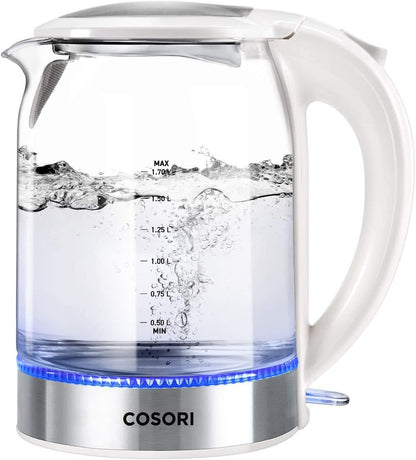 COSORI Electric Kettle, No Plastic Contact with Water, 1.7L/1500W, Stainless Steel Inner Lid & Filter, Tea Kettle For Coffee & Tea, Hot Water Kettle Teapot Boiler & Heater, Automatic Shut Off, Black